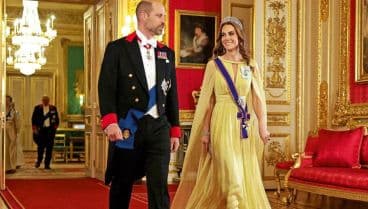 Kate Middleton deslumbró en Windsor con la tiara de Lady Di para la gala del sultán de Omán
