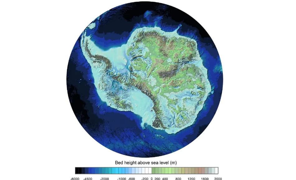 Cómo es la Antártida sin hielo: el nuevo mapa que revela qué hay debajo del continente blanco