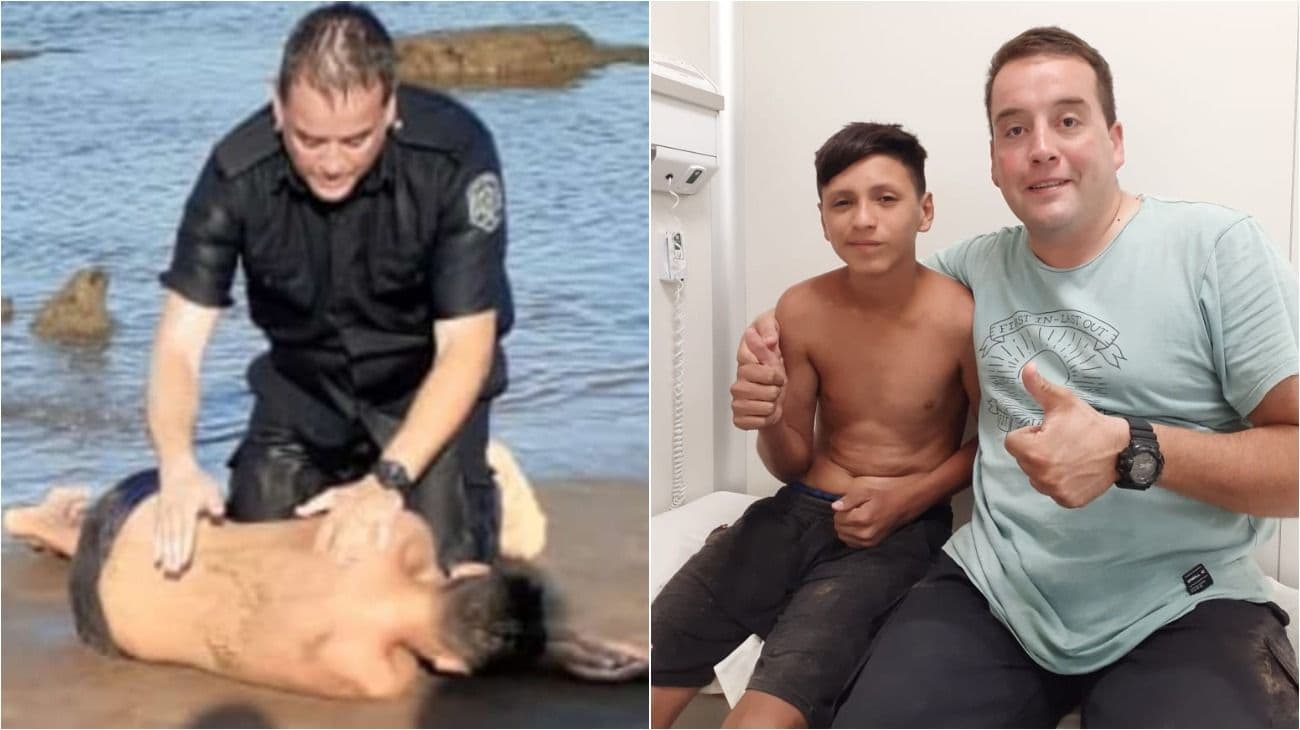 Un policía rescató a 3 chicos de morir ahogados: un paseo que casi termina en tragedia