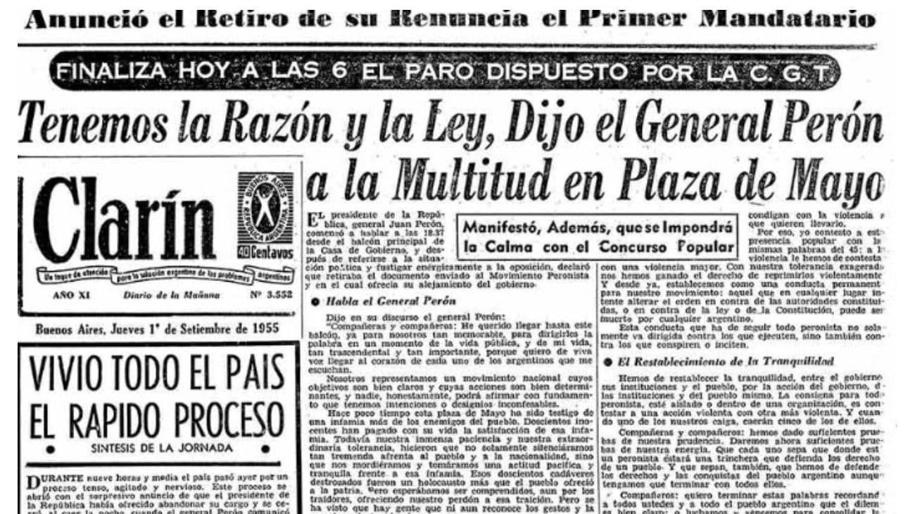 Ecos del 55: en vez de marchas y silencios, otro Nunca Más